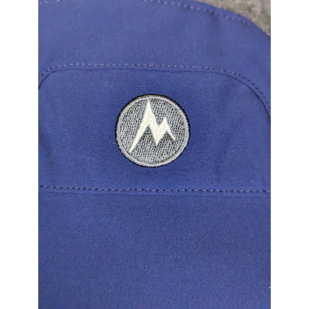 Marmot Mens Blue Softshell Full Zip Fleece Lined Vest Signode Logo E98070 Large - Picture 9 of 11